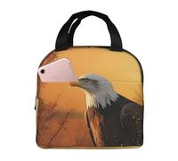 Borsa termica per il pranzo riutilizzabile Golden Sunset Bald Eagle Lunch Box per donne uomini portatile a tenuta stagna borsa per il pranzo più fresco contenitori per il pranzo per lavoro viaggi
