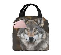 Borsa termica per il pranzo riutilizzabile Wild Wild Gray Wolf Lunch Box per donne uomini portatile a tenuta stagna borsa per il pranzo più fresco contenitori per il pranzo per lavoro viaggi