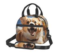 Borsa termica per il pranzo Running Corgi Lunch Box per donne e uomini, borsa termica riutilizzabile a prova di perdite per ufficio, picnic