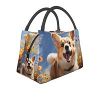 Borsa termica per il pranzo Running Corgi Lunch Box per donne e uomini, borsa termica riutilizzabile a prova di perdite per ufficio, picnic