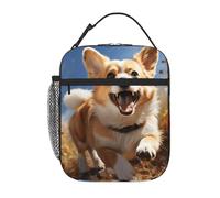 Borsa termica per il pranzo Running Corgi Lunch Box per donne e uomini, borsa termica riutilizzabile a prova di perdite per ufficio, picnic