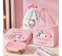 Borsa termica per il pranzo Sanrio, versione extra-large, protezione a tre strati, impermeabile e resistente, simpatici disegni a cartoni animati, ampia maniglia e tasca esterna, perfetta per scuola,