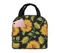Borsa termica per il pranzo scatola per il pranzo con arte del girasole Riutilizzabile Borsa per il pranzo carina per adulti e bambini, Borse per il pranzo più fresche a tenuta stagna per il l