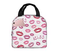 Borsa termica per il pranzo Scatola per il pranzo con stampa bacio rossetto Scatola per il pranzo riutilizzabile carina per adulti e bambini, borse per il pranzo più fresche a tenuta stagna per il l
