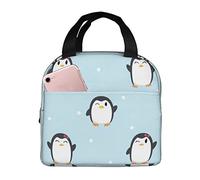 Borsa termica per il pranzo Simpatica pinguino e scatola per il pranzo sulla neve Riutilizzabile Borsa per il pranzo carina per adulti e bambini, Borse per il pranzo più fresche a tenuta stagna per