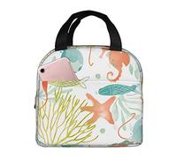 Borsa termica per il pranzo Simpatica scatola per il pranzo di vita marina Riutilizzabile Simpatica borsa per il pranzo per adulti e bambini, Borse per il pranzo più fresche a tenuta stagna Per lavo