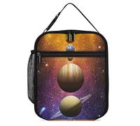 Borsa termica per il pranzo solare Pianeta Borsa termica per il pranzo Giallo Viola Blu Galassia Contenitore termico per pasti riutilizzabile Borsa per lavoro Viaggi Picnic