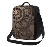 Borsa termica per il pranzo Steampunk, con ingranaggi meccanici, per donne e uomini, riutilizzabile, a prova di perdite, con tracolla regolabile, graziosa borsa per il pranzo per adulti