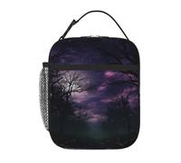 Borsa termica per il pranzo Tree Purple Night Lunch Box per donne e uomini, borsa termica riutilizzabile a prova di perdite per ufficio, picnic