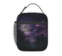 Borsa termica per il pranzo Tree Purple Night Lunch Box per donne e uomini, borsa termica riutilizzabile a prova di perdite per ufficio, picnic