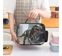 Borsa termica per il pranzo "Un dinosauro meccanico in una città in rovina", per donne, grande capacità, a prova di perdite, con manici staccabili, borsa termica con mantenimento del freddo/caldo pe