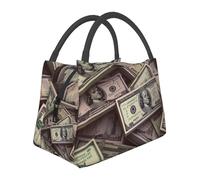Borsa termica per il pranzo Un mucchio di banconote da cento dollari Lunch Box per donne uomini riutilizzabile a prova di perdite borsa termica per ufficio picnic
