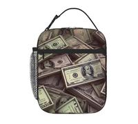 Borsa termica per il pranzo Un mucchio di banconote da cento dollari Lunch Box per donne uomini riutilizzabile a prova di perdite borsa termica per ufficio picnic