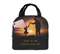 Borsa termica per il pranzo Un uomo regge un bambino con le sue mani Borsa per il pranzo per donne uomini Borsa termica a tenuta stagna Borsa per il pranzo per il lavoro Picnic