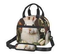 Borsa termica per il pranzo Una borsa termica a forma di coniglio bianco per donne e uomini, riutilizzabile e a tenuta stagna, per ufficio e picnic