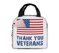 Borsa termica per il pranzo, unisex, con scritta "Thank You Veterans", per donne e uomini, riutilizzabile, isolata, a prova di perdite, contenitore per il pranzo per viaggi, lavoro, scuola, picnic