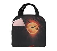 Borsa termica per il pranzo, unisex, da lavoro, con pipistrello, sole, foresta, sentiero, morbida, isolata, per viaggi, piccola scatola per il pranzo per adulti, unisex, borsa per il pranzo per donne