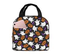 Borsa termica per il pranzo, unisex, da viaggio, per uomini e donne, fantasmi di Halloween, zucche, borsa morbida per il pranzo, per donne e uomini