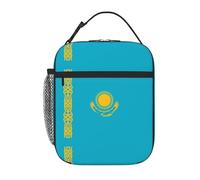 Borsa termica per il pranzo versatile con bandiera del Kazakistan di grande capacità, elegante e durevole, adatta per viaggi di lavoro e scuola