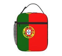 Borsa termica per il pranzo versatile con bandiera portoghese di grande capacità, elegante e durevole, adatta per viaggi di lavoro e scuola