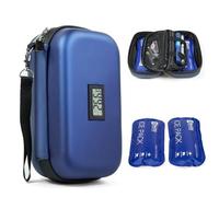 Borsa termica per insulina, refrigerante, insulina, borsa da viaggio isolata con indicatore di temperatura e confezioni di gelato riutilizzabili (blu)