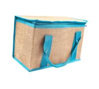 Borsa termica per la consegna con cerniera e manico, borsa calda e fredda, 30 x 20 x 20 cm, per lavoro, picnic, campeggio, colore blu cachi