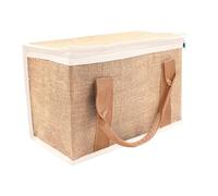 Borsa termica per la consegna con cerniera e manico, borsa calda e fredda, 30 x 20 x 20 cm, per lavoro, picnic, campeggio, colore bianco cachi