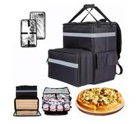 Borsa termica per la consegna della pizza, isolata, per il trasporto, a prova di perdite, con lati morbidi, da portare fuori