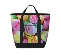 Borsa termica per la spesa a forma di cuoricini di San Valentino: grande, impermeabile e adatta agli alimenti, perfetta per trasportare la spesa, pranzi, picnic e consegne da asporto.