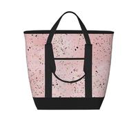 Borsa termica per la spesa con design Blush And Gold Marble Terrazzo - Grande, impermeabile e adatta agli alimenti, perfetta per il trasporto della spesa, il pranzo, i picnic e la consegna da asport
