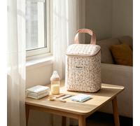 Borsa termica per latte materno, custodia per biberon con tracolla, adatta per 4 biberon fino a 9 once, borsa termica per biberon, borsa per conservare i biberoni per mamme che allattano e asili nido 