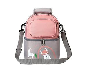 Borsa Termica per Latte Materno, Zaino Portapranzo per Bottiglia di Latte con Isolamento Morbido a Doppio Strato Impermeabile (Grigio Rosa)