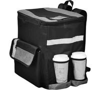 Borsa termica per pizza, per pizza, spuntini, hamburger patatine fritte, con 4 portabicchieri, resistente, impermeabile, pratica borsa per corriere e scooter