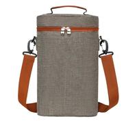 Borsa termica per vino, a tenuta stagna, per bottiglie di vino, con manico, borsa termica per 2 bottiglie, borsa termica per vino da viaggio, grigio, 8.27x3.94x13.39 inches, Unisex