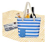 Borsa termica per vino - Borsa termica imbottita e impermeabile multiuso per i viaggi | Borsa tote di grande capacità con beccuccio per campeggio, giochi, viaggi | G, multicolore, red + inner bag,