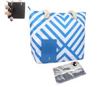 Borsa Termica per Vino con Beccuccio Nascosto, Portatile, Isolata e Impermeabile, Portabeviglie per Viaggi (Blue checkered, with 1 Liner Beverage Bag)
