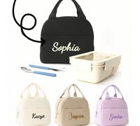 Borsa termica personalizzata per il pranzo - Scatola per il pranzo isolata con nome personalizzato per la scuola e l'asilo nido, borsa termica a tenuta stagna, regalo ideale per ragazze e bambini nel 