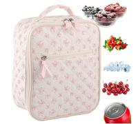 Borsa termica piccola da 7 l, mini borsa termica per il pranzo in viaggio, rosa e ragazza, piccola con maniglie, isolamento per picnic, viaggi, bevande congelate, frutta, medicinali, contenitori per