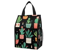 Borsa termica pieghevole e isolata con tasche, terrario con gnomi, piante grasse e cactus, borsa termica portatile a prova di perdite per il pranzo, ideale per la spiaggia, le escursioni e gli spostam
