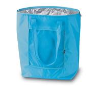 Borsa termica pieghevole riutilizzabile, shopping, borsa da spiaggia leggera e resistente, con fodera interna in alluminio con perfetta funzione di raffreddamento- celeste