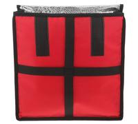 Borsa Termica Porta Pizze Rossa per Consegna Cibi Caldi e Freddi | Tessuto PVC e Lana Perlata, Chiusure a Strappo e Maniglia, Facile Pulizia per Autisti e Corrieri
