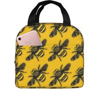 Borsa Termica Porta Pranzo Bee Mode Buzz Borsa Del Pranzo Riutilizzabile Uomini Donna Borse Frigo, Per Shopping, All'Aperto Picnic, Campeggio, 20x22cm