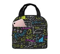 Borsa Termica Porta Pranzo Black Math Physics Formula Borsa Termica Portatile Pranzo Pieghevole A Prova Di Perdite Organizzatore Del Piccola, Per Viaggi, Adulti, Lavoro, 20x22cm