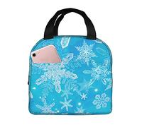 Borsa Termica Porta Pranzo Christmas 3D Ice Snowflake Borsa Termica Per Il Pranzo Resistente All'Acqua Donne Borse Da Picnic, Per Ufficio, Shopping, Campeggio, 20x22cm