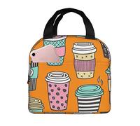 Borsa Termica Porta Pranzo Coffee Latte Nice Time Borsa Pranzo Isolata Resistente All'Acqua Più Calda Resistente Borse Da Picnic, Per Ufficio, Lavoro, Viaggi, 20x22cm