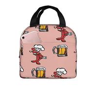 Borsa Termica Porta Pranzo Crawfish Beer Chef Borsa Termica Piccola Uomini Riutilizzabile Organizzatore Del Piccola, Per Shopping, All'Aperto Picnic, Viaggi, 20x22cm