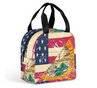 Borsa Termica Porta Pranzo Vintage U.S.A And Florida State Flag Borsa Termica Per Il Pranzo Riutilizzabile Donne Organizzatore Del Piccola, Per Adulti, Campeggio, Viaggi