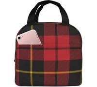 Borsa Termica Porta Pranzo Wallace Clan Red Tartan Borsa Termica Per Il Pranzo Uomini Resistente All'Acqua Organizzatore Del Piccola, Per Ufficio, Campeggio, Shopping, 20x22cm