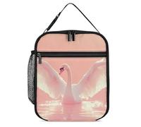 Borsa termica portatile con cigno che sbatte le ali, borsa riutilizzabile per il pranzo, borsa per ufficio