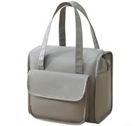 Borsa termica portatile in poliuretano con spessa fodera in alluminio, scomparti multipli tra cui tasca in rete per utensili e portabevande laterale, chiusura a doppia cerniera (grigio)